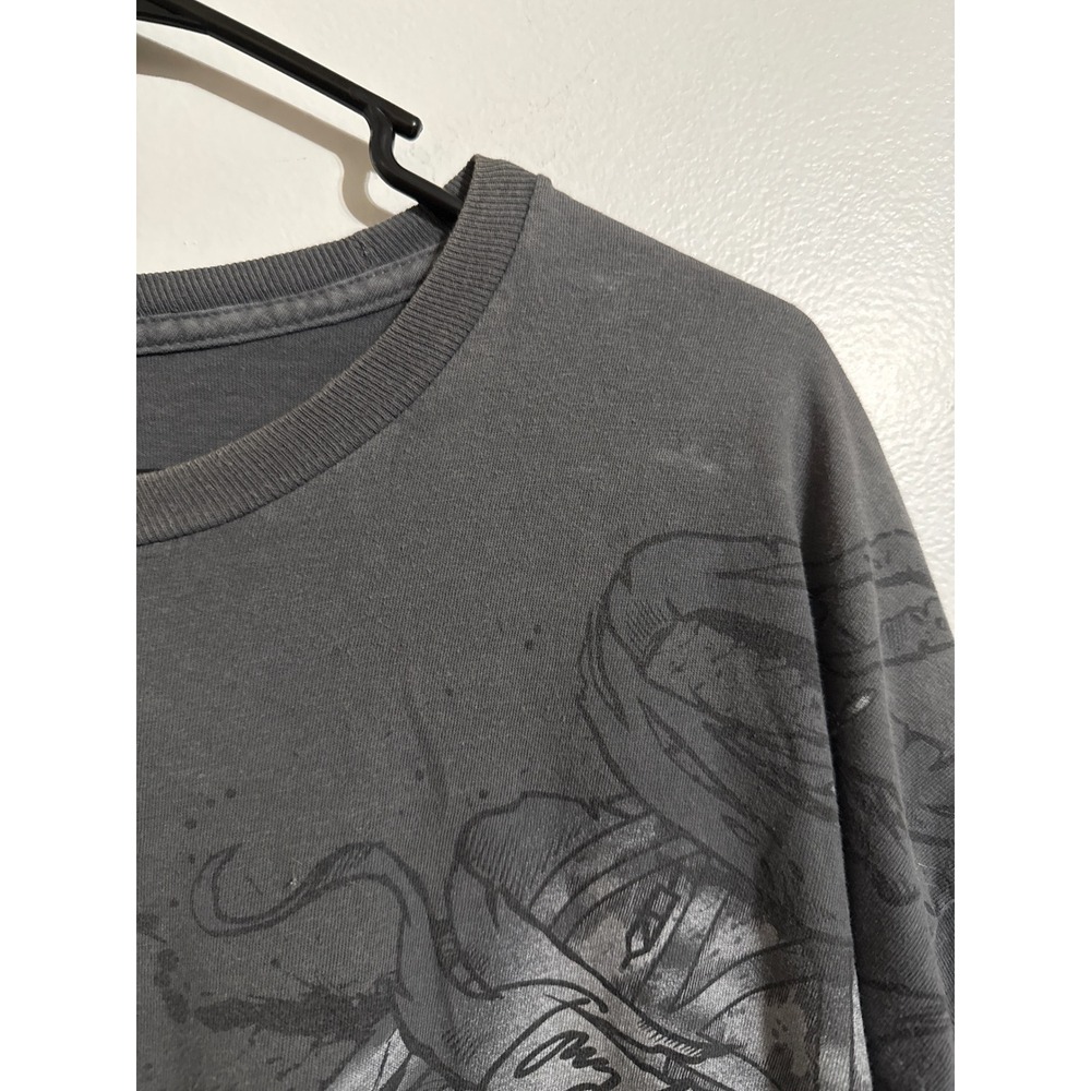 Tony Hawk Graphic T-Shirt Mens XL Charcoal Grey Wing Sketch Short Sleeve Hawk - Picture 3 of 6